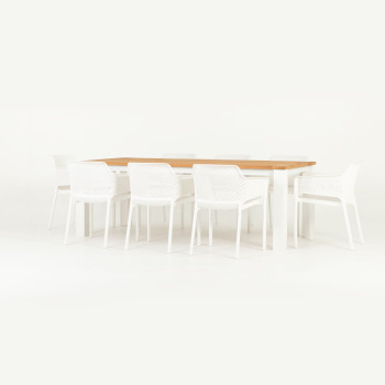 Ibiza 9 Piece Outdoor Dining Set - W220, White