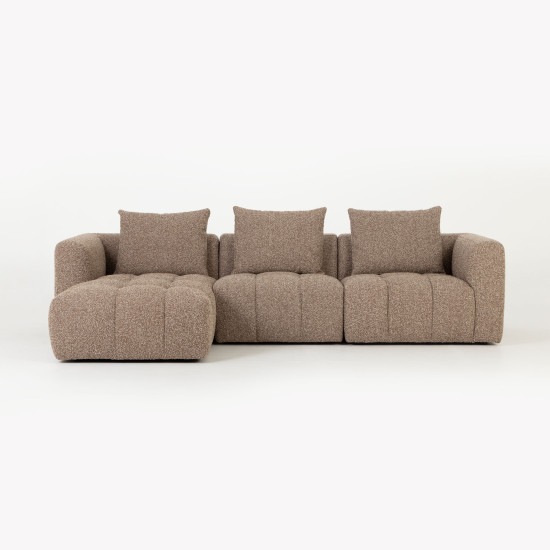 Ikon 3 Seater Modular Left Hand Facing Chaise Sofa, Brown