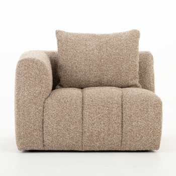 Ikon 3 Seater Modular Chaise Sofa Right Hand Facing, Brown