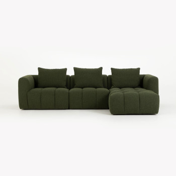 Ikon 3 Seater Modular Right Hand Facing Chaise Sofa, Green
