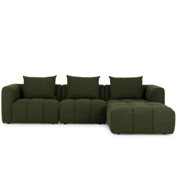 Ikon 3 Seater Modular Sofa With Ottoman, Green