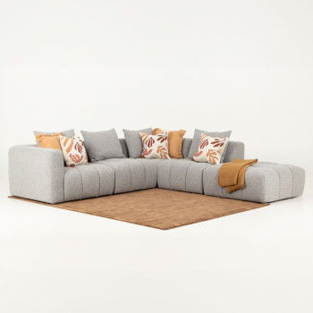 Ikon 4 Seater Corner Modular Chaise Sofa Right Hand Facing, Grey
