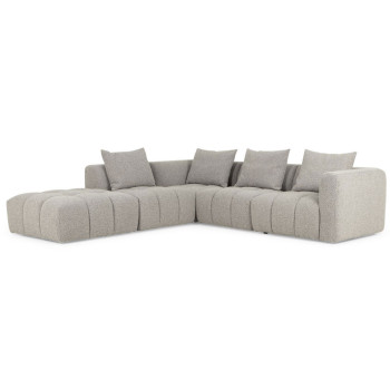 Ikon 4 Seater Modular Left Hand Facing Corner Sofa with Ottoman, Grey