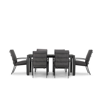 Inca 7 Piece Outdoor Dining Set With Venus Dining Table - W180, Gunmetal