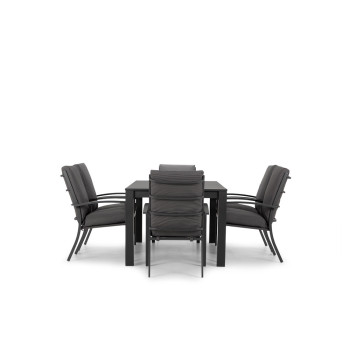 Inca 7 Piece Outdoor Dining Set With Venus Dining Table - W180, Gunmetal