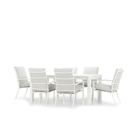 Venus & Inca 7 Piece Outdoor Dining Set With Venus Dining Table - W180, White