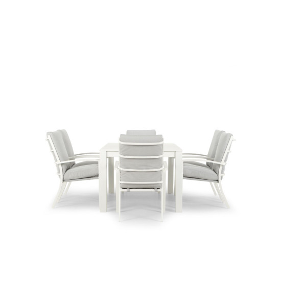 Venus & Inca 7 Piece Outdoor Dining Set With Venus Dining Table - W180, White