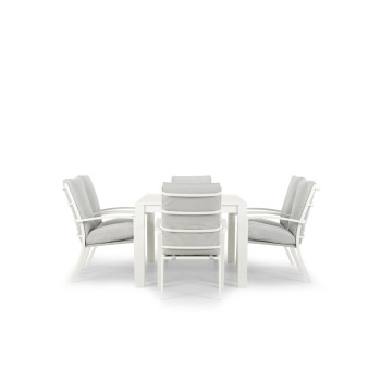 Inca 7 Piece Outdoor Dining Set With Venus Dining Table - W180, White