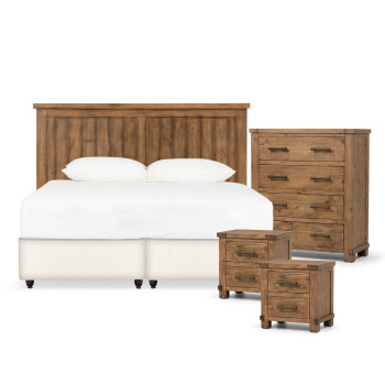Industrial 4 Piece Bedroom Set with King/Super King Headboard