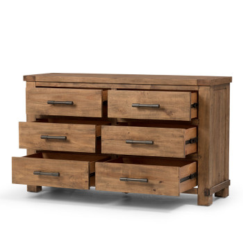 Industrial 6 Piece Bedroom Set with Queen Bed Frame