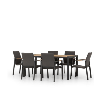 Isola 7 Piece Outdoor Dining Set - W170, Black