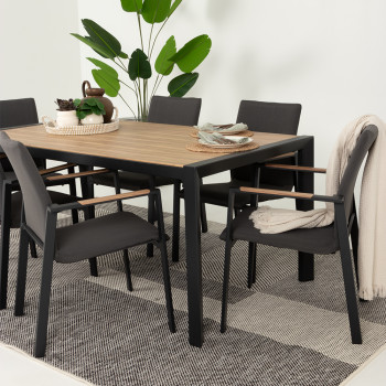 Isola 7 Piece Outdoor Dining Set - W170, Black