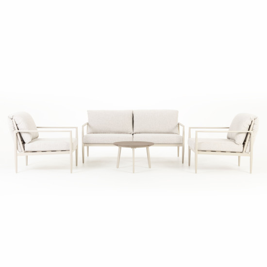Karon 4 Piece Outdoor Lounge Set With Coffee Table, Dune