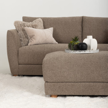 Katrina 2 Seater + Ottoman, Light Brown