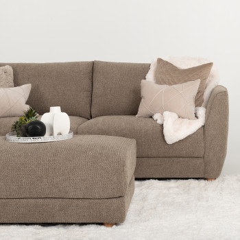 Katrina 3 Seater + Ottoman, Light Brown
