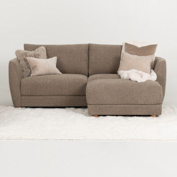 Katrina 3 Seater + Ottoman, Light Brown