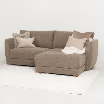 Katrina 3 Seater + Ottoman, Light Brown