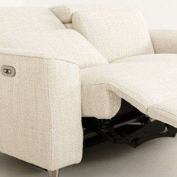 Kayla 3 Seater Electric Recliner + 2 Seater Electric Recliner, Cream