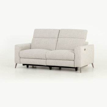 Kayla 3 Seater Electric Recliner + 2 Seater Electric Recliner, Light Grey