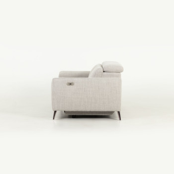 Kayla 3 Seater Electric Recliner + 2 Seater Electric Recliner, Light Grey