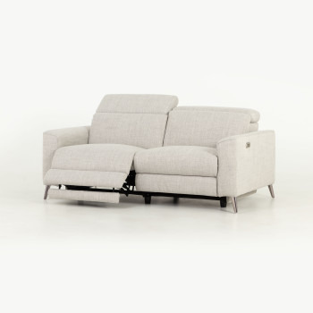 Kayla 3 Seater Electric Recliner + 2 Seater Electric Recliner, Light Grey