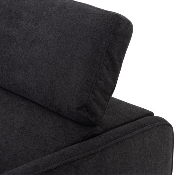 Kiera Chaise + 2 Seater, Charcoal