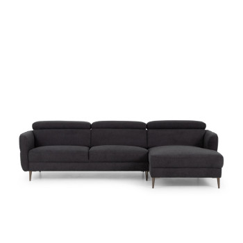 Kiera Chaise + 2 Seater, Charcoal