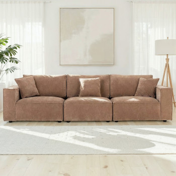 Kinsley 3 Seater Modular Sofa, Brown