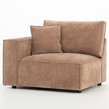Kinsley 3 Seater Modular Sofa With Ottoman, Brown