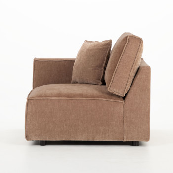 Kinsley 3 Seater Modular Sofa With Ottoman, Brown