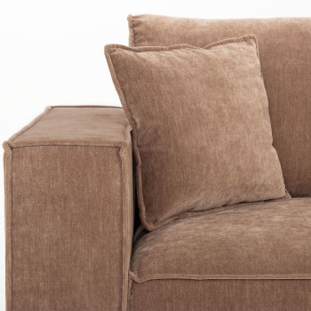 Kinsley 3 Seater Modular Sofa With Ottoman, Brown