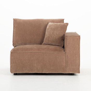 Kinsley 3 Seater Modular Sofa With Ottoman, Brown