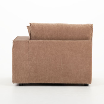 Kinsley 3 Seater Modular Sofa With Ottoman, Brown