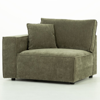 Kinsley 3 Seater Modular Chaise Sofa, Green