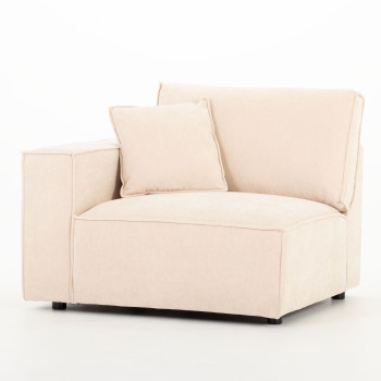 Kinsley 3 Seater Modular Sofa with Ottoman, Natural