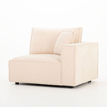 Kinsley 3 Seater Modular Sofa with Ottoman, Natural