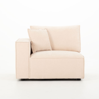 Kinsley 3 Seater Modular Sofa with Ottoman, Natural