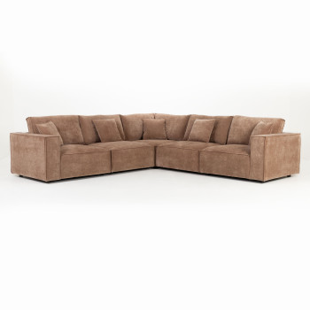 Kinsley 5 Seater Corner Modular Sofa, Brown