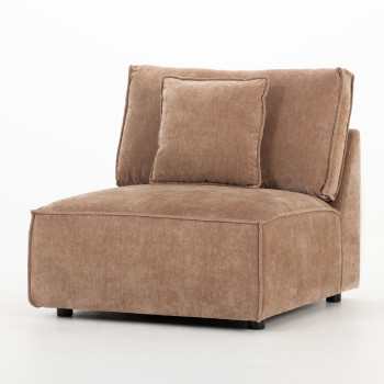Kinsley 4 Seater Modular Left Hand Facing Corner Sofa with Ottoman, Brown