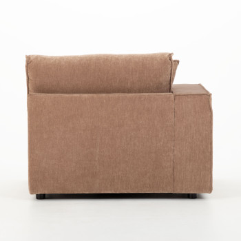 Kinsley 4 Seater Modular Right Hand Facing Corner Sofa with Ottoman, Brown