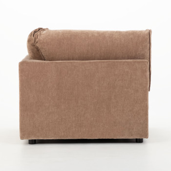 Kinsley 4 Seater Modular Right Hand Facing Corner Sofa with Ottoman, Brown