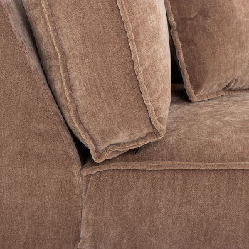 Kinsley 4 Seater Modular Right Hand Facing Corner Sofa with Ottoman, Brown