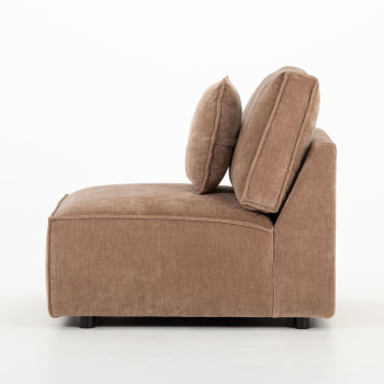 Kinsley 4 Seater Modular Right Hand Facing Corner Sofa with Ottoman, Brown