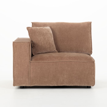 Kinsley 4 Seater Modular Right Hand Facing Corner Sofa with Ottoman, Brown