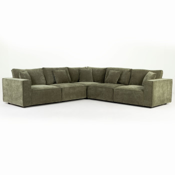 Kinsley 5 Seater Corner Modular Sofa, Green