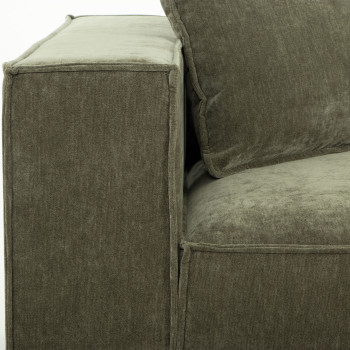 Kinsley 5 Seater Corner Modular Sofa With Ottoman, Green