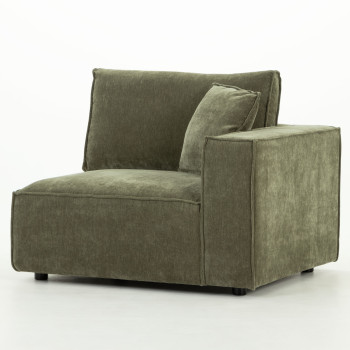 Kinsley 5 Seater Corner Modular Sofa With Ottoman, Green