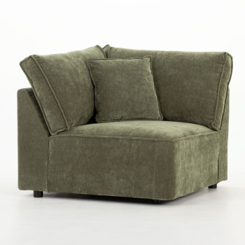 Kinsley 5 Seater Corner Modular Sofa With Ottoman, Green