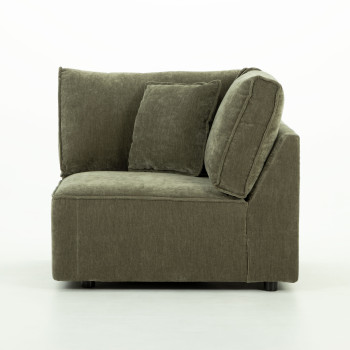 Kinsley 5 Seater Corner Modular Sofa With Ottoman, Green