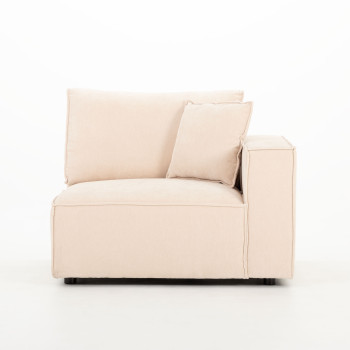 Kinsley 5 Seater Corner Modular Sofa With Ottoman, Natural